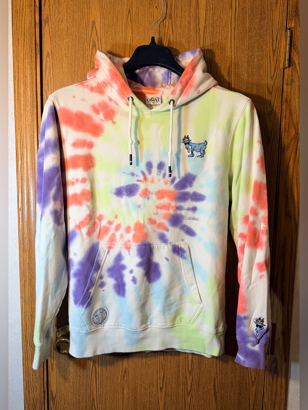 GOAT Tie-Dye Hoodie in Pastel Multi - Picture 1 of 9